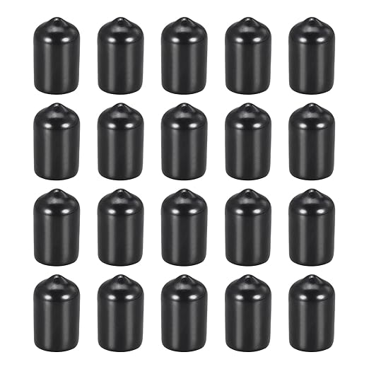 DMiotech 20 Pack 3/8" ID Black Screw Thread Protectors Rubber End Caps Bolt by DMiotech