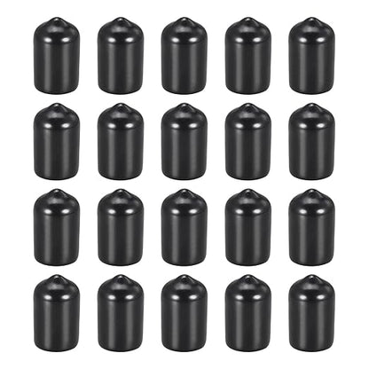 DMiotech 20 Pack 3/8" ID Black Screw Thread Protectors Rubber End Caps Bolt by DMiotech