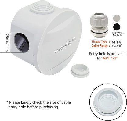 LeMotech Junction Box, ABS Plastic IP55 Water Resistant and Dustproof, - Image 5