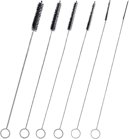 Straw Cleaner Brush Set, 6 Piece Long Drinking Straws Cleaning Brush Pipe Tube by BRUSHFAMILY
