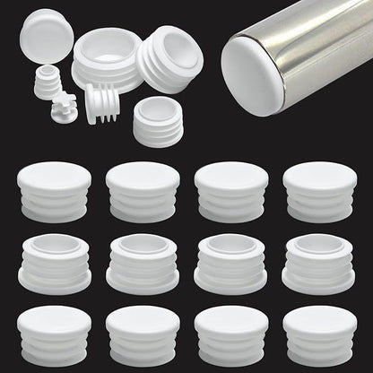 1-1/4" Plastic Hole Plugs White -Round Chair Leg Caps, Flush Mount Pipe Plugs by EASYEAH
