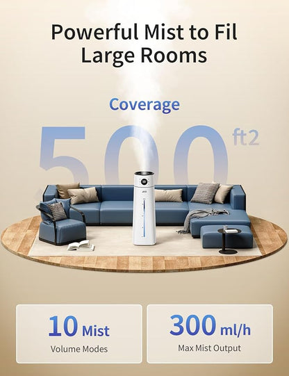 JRD Humidifier Large Room 8L/ 2.1Gal, Ultrasonic Cool Mist - Image 2