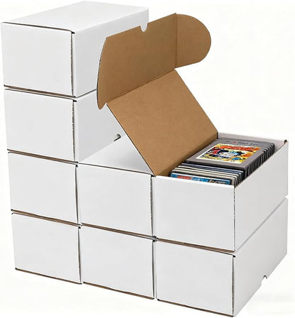 Bulk 200 Capacity Card Toploaders Storage Box, in Total 25 Pack Brown White - Image 4