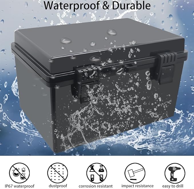 Junction Box, Hinged Black Cover IP67 Waterproof ABS Project Box - Image 2