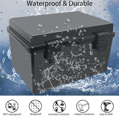 Junction Box, Hinged Black Cover IP67 Waterproof ABS Project Box - Image 2