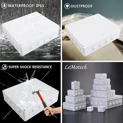LeMotech ABS Plastic Dustproof Waterproof IP65 Junction Box Universal - Image 8