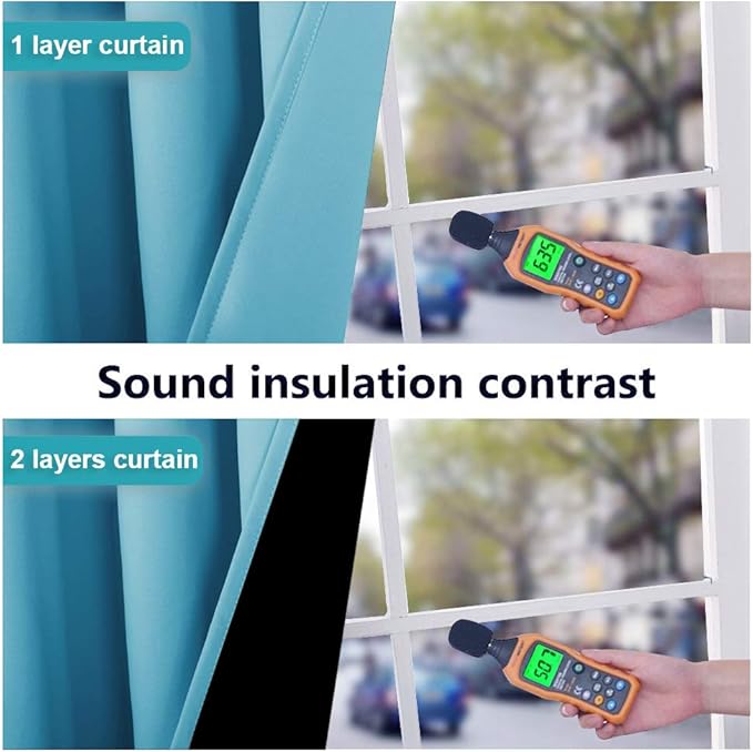 NICETOWN Teal Blue Full Shade Curtain Panels, Teal Blue, Pair of Thermal - Image 4