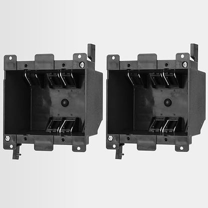 Black 2-Gang Old Work Outlet Box, 25 Cubic Inch. Capacity – 4-1/3" Length x by YQMIGU