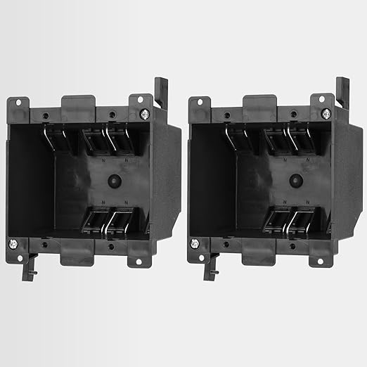 Black 2-Gang Old Work Outlet Box, 25 Cubic Inch. Capacity – 4-1/3" Length x by YQMIGU