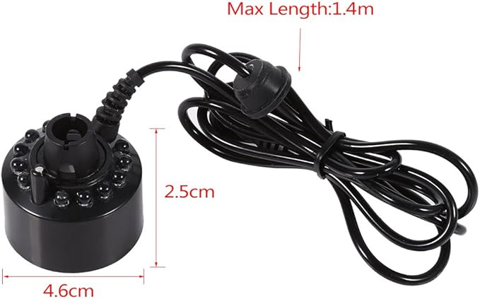24V Color Changing 12 LED Mister Fogger Water Fountain Mini Mist Maker Pond Fog - Image 3