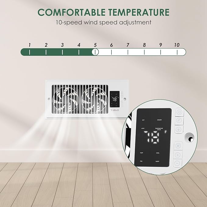 Register Booster Fan 4"x10", 10-Speed Quiet Vent Fan - Image 7