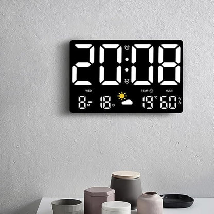 Large Digital Wall Clock with Temperature and Humidity Sensor Colorful Led - Image 8