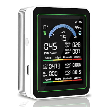 10 in 1 Smart Air Quality Monitor Indoor, Carbon Monoxide Detectors, Co2 by YISPK