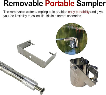 ERRULAN Water Sample Collection Pole PVC, Vertical Swing Telescopic Water - Image 8