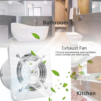 4'' Wall-Mounted Exhaust Fan, Small Bathroom Metal Iron Ventilation Fan - Image 2
