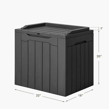 JUMMICO 31 Gallon Resin Deck Box Waterproof Indoor Outdoor Storage Boxes - Image 3