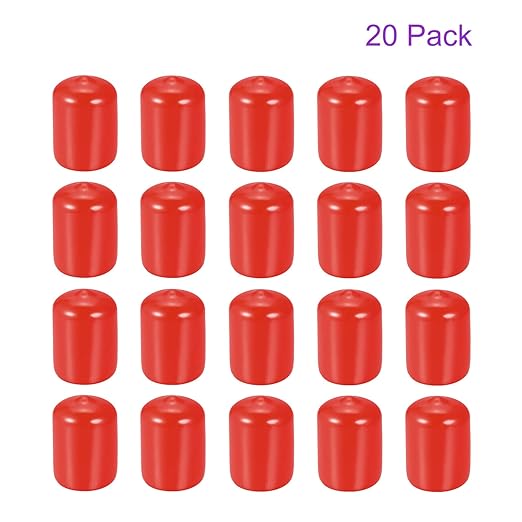 DMiotech 20 Pack 3/4" ID Red Screw Thread Protectors Rubber End Caps Bolt Covers - Image 6