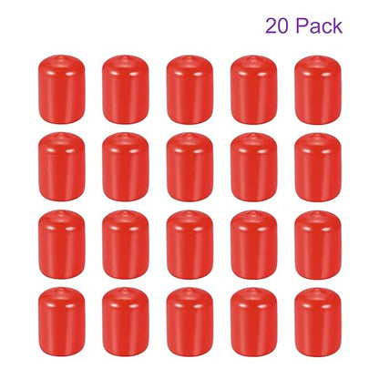 DMiotech 20 Pack 3/4" ID Red Screw Thread Protectors Rubber End Caps Bolt Covers - Image 6