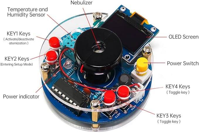 STEM Electronic DIY Kit Humidifier Soldering Project Kit, Temperature OLED - Image 5