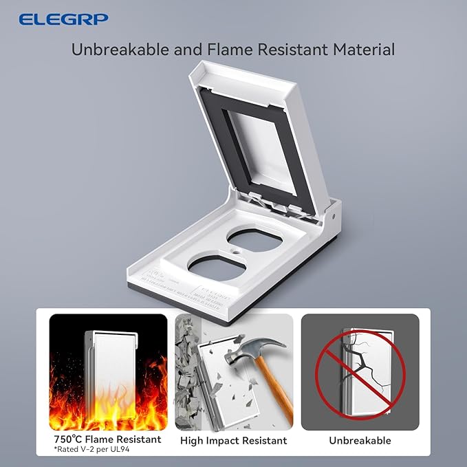 ELEGRP Vertical Outdoor Cover for Duplex Receptacles, Weatherproof Wall Plate - Image 2