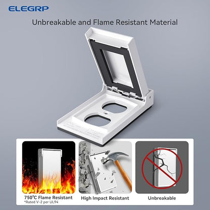 ELEGRP Vertical Outdoor Cover for Duplex Receptacles, Weatherproof Wall Plate - Image 2