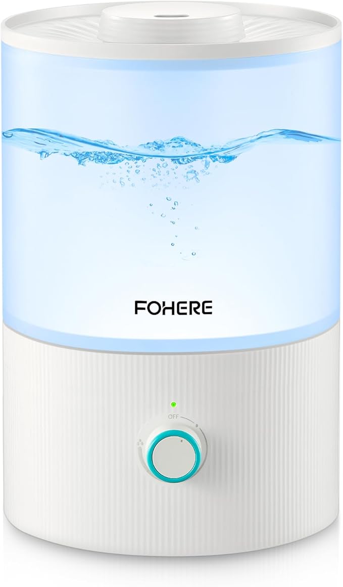 FOHERE Humidifiers for Bedroom, 3.2L Top Fill Cool Mist Ultrasonic Humidifier by HOME