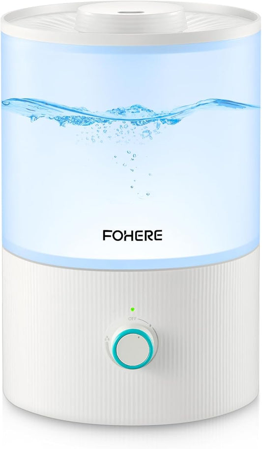 FOHERE Humidifiers for Bedroom, 3.2L Top Fill Cool Mist Ultrasonic Humidifier by HOME