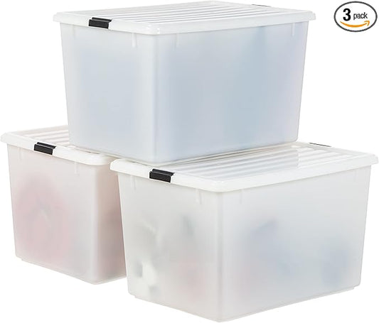 IRIS USA 144 Qt Stackable Plastic Storage Bins by IRISUSA