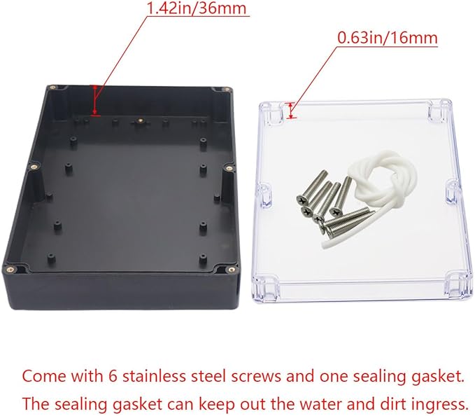 Project Box IP65 Waterproof Junction Box ABS Plastic Black Electrical Boxes DIY - Image 4