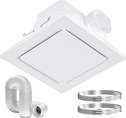 Hon&Guan Bathroom Exhaust Fan, Quiet Square Bathroom Vent Fan 111 CFM, 1.0 Sones by HonGuan