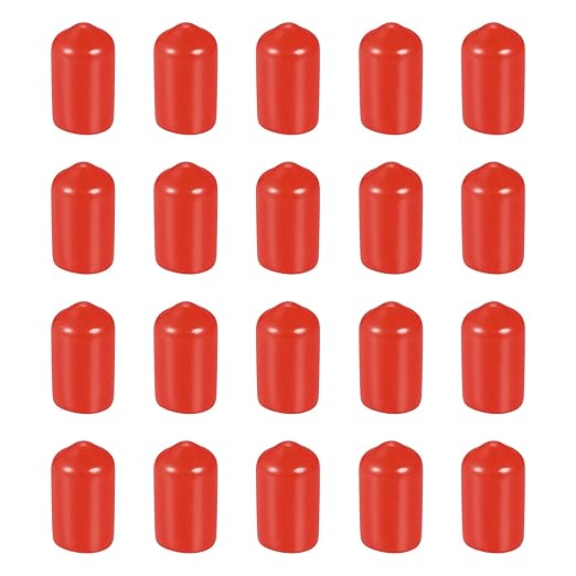 DMiotech 20 Pack 5/16" ID Red Screw Thread Protectors Rubber End Caps Bolt by DMiotech