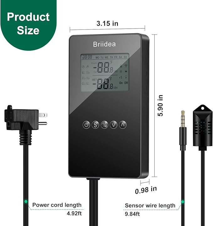 Humidity Controller, Briidea Pre-Wired Humidistat Humidifier Dehumidifier - Image 6