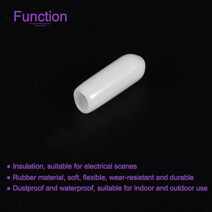 DMiotech 100 Pack 5mm ID White Screw Thread Protectors Rubber End Caps Bolt - Image 5