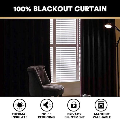 PrinceDeco 100% Blackout Linen Textured Curtains - Image 2
