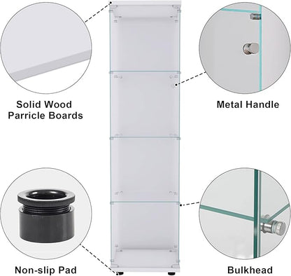 Yoluckea 4 Shelves Glass Display Cabinet - Image 3