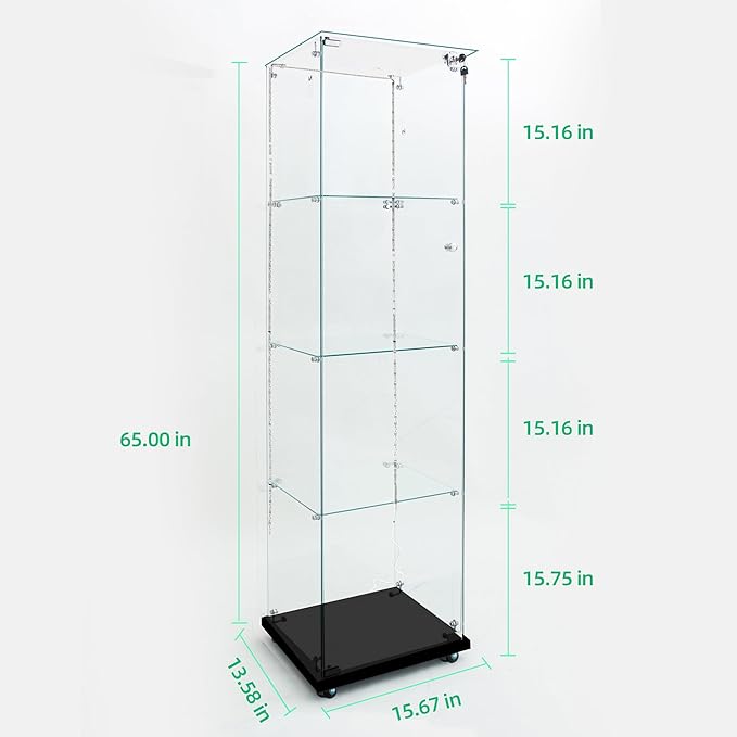 Yoluckea 4 Tiers Glass Display Cabinet - Image 2