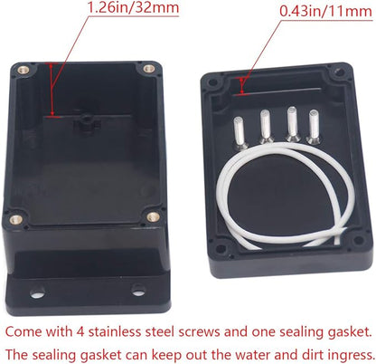 2 Pack Project Box IP65 Waterproof Junction Box ABS Plastic Black Electrical - Image 4