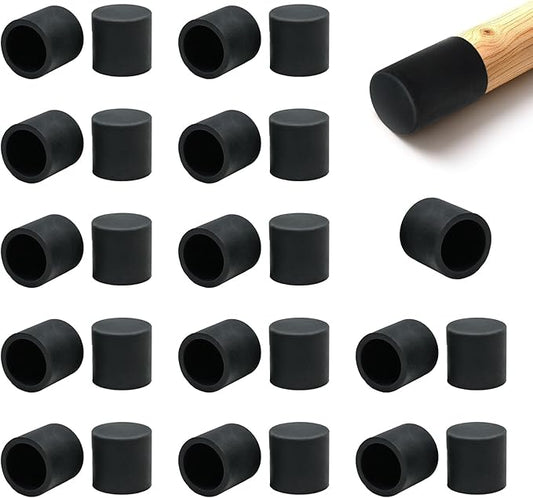 25 Pcs 11/16" Round Chair Leg Tips Caps, Silicone Rubber Furniture Leg Floor by BOPOREAE