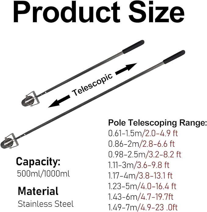 Water Sample Collection Pole Pvc, Vertical Swing Telescopic Water Sampling Rod - Image 2