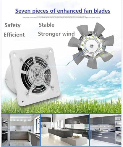 4'' Wall-Mounted Exhaust Fan, Small Bathroom Metal Iron Ventilation Fan - Image 5