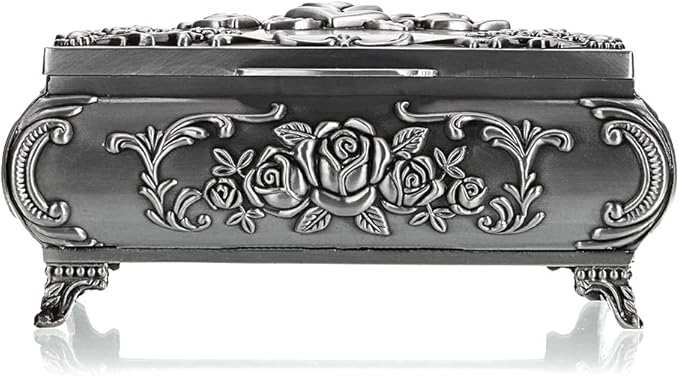 Hipiwe Vintage Metal Jewelry Box Small Trinket Jewelry Storage box - Image 8