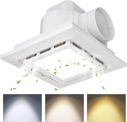 Bathroom Exhaust Fan with Light Ultra Quiet Ventilation Fan Combo 1.0 Sone - Image 2