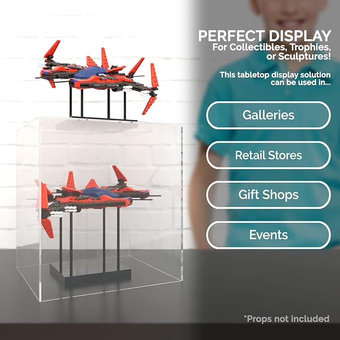 16" x 16" x 18" Clear Acrylic Display Box No Lid Versatile Square Plexiglass - Image 3