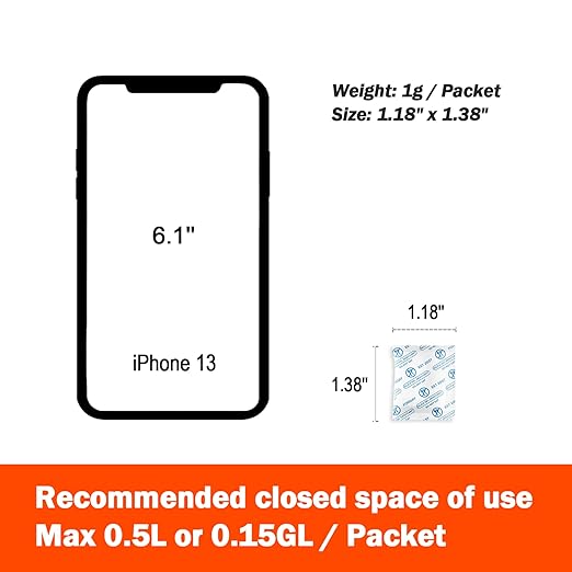 1 Gram 100 Packets Fonday Food Grade Silica Gel Desiccants Packs Moisture - Image 3