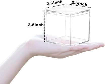 Clear Acrylic Box with Lid, 4 Pack 2.6x2.6x2.6 Inches Clear Decorative Boxes - Image 2
