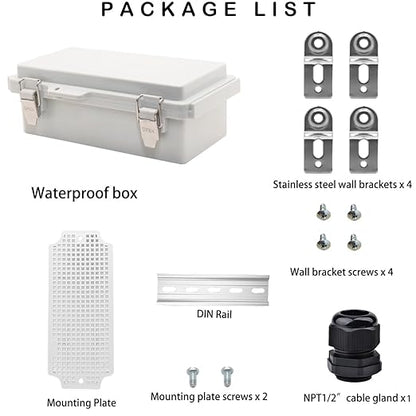Waterproof Electrical Box, IP67 Junction Box Stainless Steel Latch Hinged Grey - Image 5