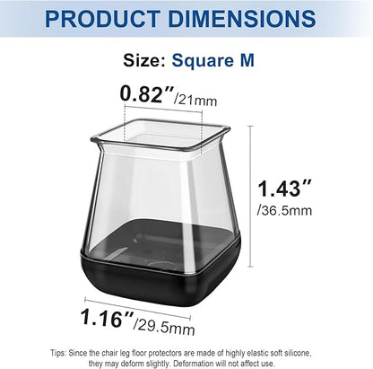 28 Pcs Chair Leg Sliders for Carpet, Square Chair Glides, Silicone Furniture - Image 7