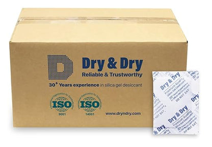 Dry & Dry 10 Gram Silica Gel Packets, Rechargeable Fabric Silica Gel Packs by DryDry