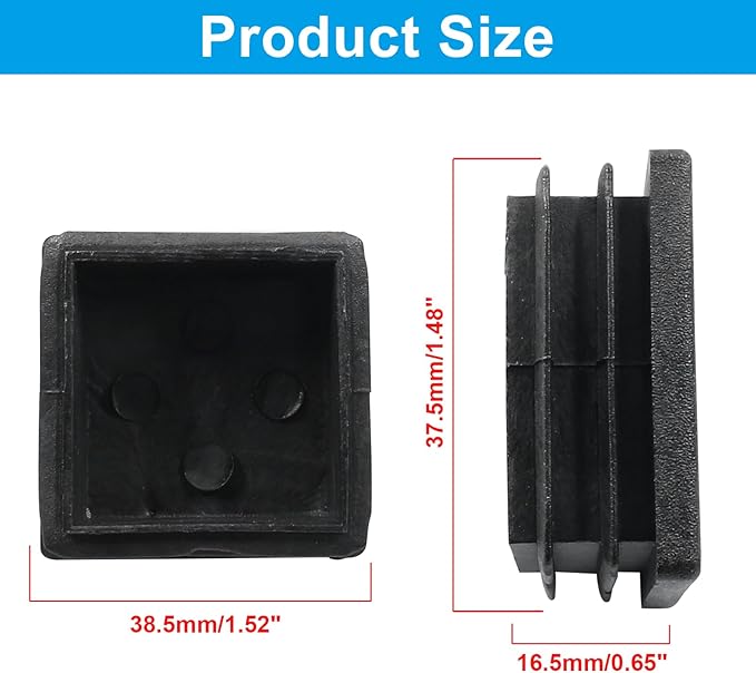 8 Pack 1-1/2" Square Plastic Plugs - Image 2