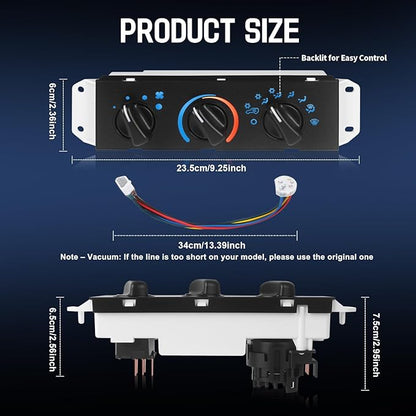 A/C Heater Control Panel with Blower Motor Switch Compatible with 1999-2004 - Image 7